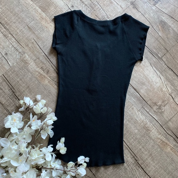 Coco Casual Beaded Wings Black Top - Picture 5 of 8